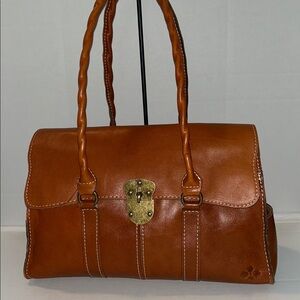 Patricia Nash Vienna Satchel British tan leather handbag